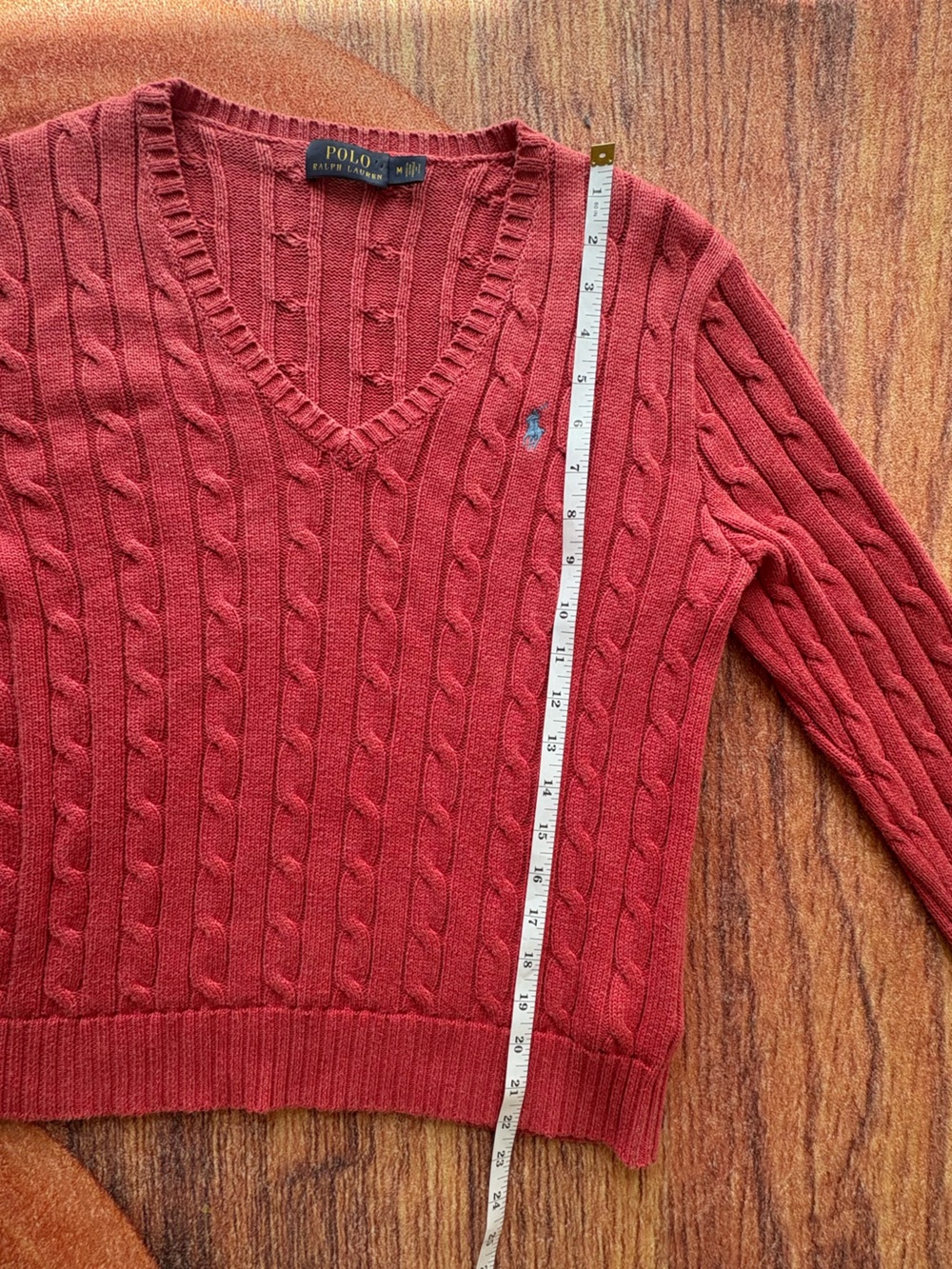 Polo Ralph Lauren Women’s Cable Knit V-Neck Cotton Sweater - Picture 7 of 8